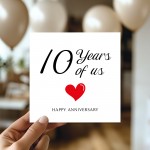 10th Anniversary Card For Husband Wife Boyfriend Girlfriend