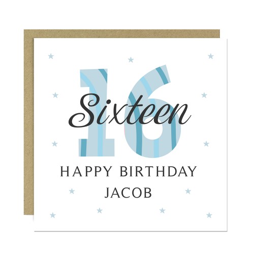 Personalised 16th Birthday Cards For Men Brother Son Grandson