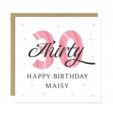 Personalised 30th Birthday Cards For Women Mum Auntie Daughter