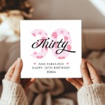 30th Birthday Cards For Women 30 And Fabulous Personalised Card