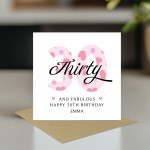 30th Birthday Cards For Women 30 And Fabulous Personalised Card