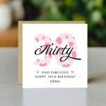 30th Birthday Cards For Women 30 And Fabulous Personalised Card