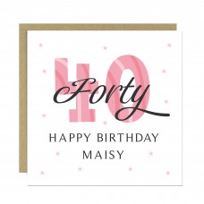 Personalised 40th Birthday Cards For Women Mum Auntie Nan