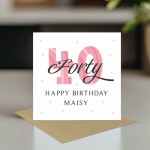 Personalised 40th Birthday Cards For Women Mum Auntie Nan