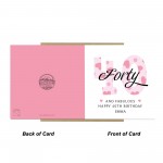 40th Birthday Cards For Women 40 And Fabulous Personalised Card