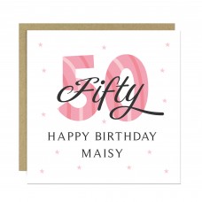 Personalised 50th Birthday Cards For Women Mum Auntie Nan