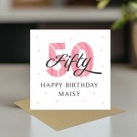 Personalised 50th Birthday Cards For Women Mum Auntie Nan