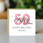 Personalised 50th Birthday Cards For Women Mum Auntie Nan