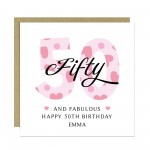 50th Birthday Cards For Women 50 And Fabulous Personalised Card