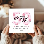 50th Birthday Cards For Women 50 And Fabulous Personalised Card