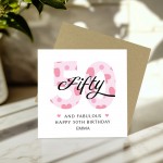 50th Birthday Cards For Women 50 And Fabulous Personalised Card