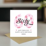 60th Birthday Cards For Women 60 And Fabulous Personalised Card