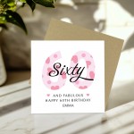 60th Birthday Cards For Women 60 And Fabulous Personalised Card
