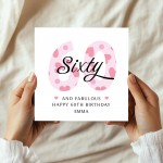 60th Birthday Cards For Women 60 And Fabulous Personalised Card