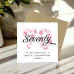 70th Birthday Cards For Women 70 And Fabulous Personalised Card