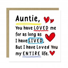Birthday Card For Auntie With Kraft Envelope Thank You Card