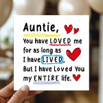 Birthday Card For Auntie With Kraft Envelope Thank You Card