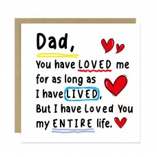 Card For Dad With Kraft Envelope Included Dad Cards For Birthday