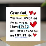 Card For Grandad With Kraft Envelope Grandad Birthday Card