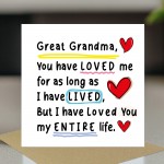 Card For Great Grandma With Kraft Envelope Included Great Grandm