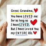 Card For Great Grandma With Kraft Envelope Included Great Grandm