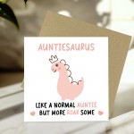 Auntie Birthday Card for Her Auntiesaurus Funny Auntie Card