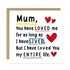 Card For Mum With Kraft Envelope Mummy Birthday Card From Son