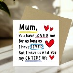 Card For Mum With Kraft Envelope Mummy Birthday Card From Son