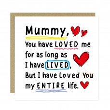 Card For Mummy With Kraft Envelope Mummy Birthday Card From Son