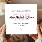 Personalised 2nd Wedding Anniversary Card For Husband Wife