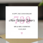 Personalised 2nd Wedding Anniversary Card For Husband Wife