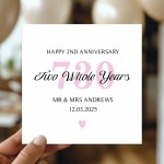 Personalised 2nd Wedding Anniversary Card For Husband Wife