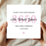 Personalised 10th Wedding Anniversary Card For Husband Wife