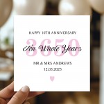 Personalised 10th Wedding Anniversary Card For Husband Wife