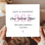 Personalised 1st Wedding Anniversary Card For Husband Wife