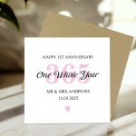 Personalised 1st Wedding Anniversary Card For Husband Wife