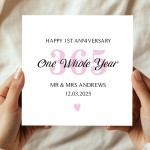 Personalised 1st Wedding Anniversary Card For Husband Wife