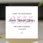 Personalised 7th Wedding Anniversary Card For Husband Wife