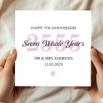 Personalised 7th Wedding Anniversary Card For Husband Wife