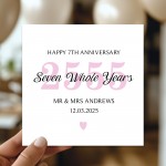 Personalised 7th Wedding Anniversary Card For Husband Wife