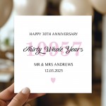 Personalised 30th Wedding Anniversary Card For Husband Wife
