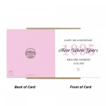 Personalised 3rd Wedding Anniversary Card For Husband Wife