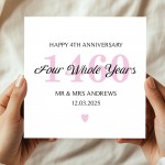 Personalised 4th Wedding Anniversary Card For Husband Wife