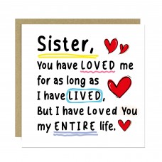 Birthday Card For Sister With Kraft Envelope Thank You Card