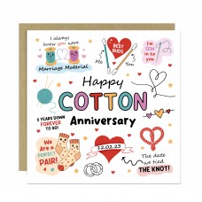 Funny 2nd Anniversary Card Cotton Anniversary Cards For Husband