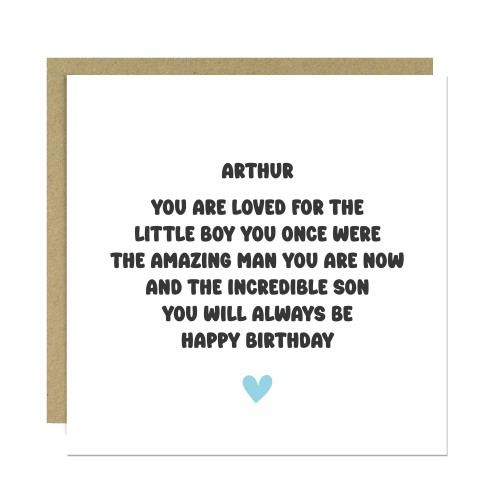 Personalised Son Birthday Card With Any Name Incredible Son Card