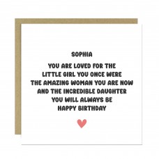 Personalised Daughter Birthday Card With Any Name Card From Mum