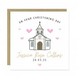 Personalised Christening Card For Goddaughter Daughter Niece