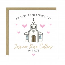 Personalised Christening Card For Goddaughter Daughter Niece