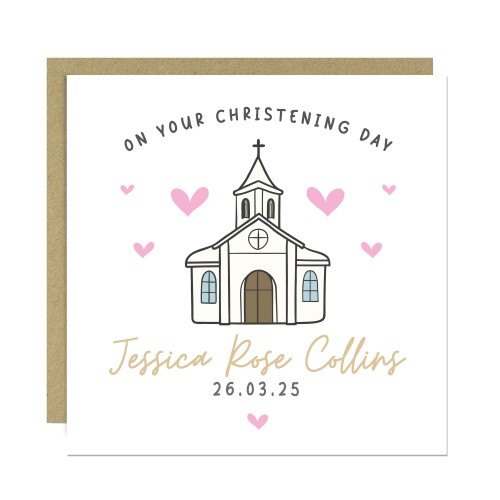 Personalised Christening Card For Goddaughter Daughter Niece